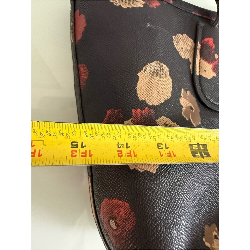 Coach Black Floral Tote with Red and Tan Bloom Print - Picture 11 of 15